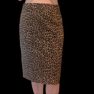 J Crew Size 6 Leopard Print Pencil Skirt